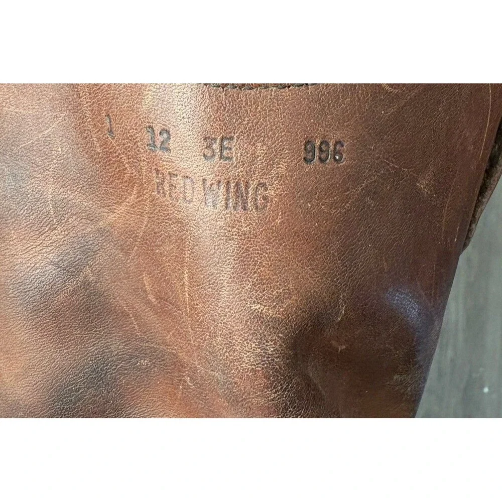 VTG 1996 Red Wing Pecos 12 3E Extra Wide Steel Toe Boots PT91 Distressed